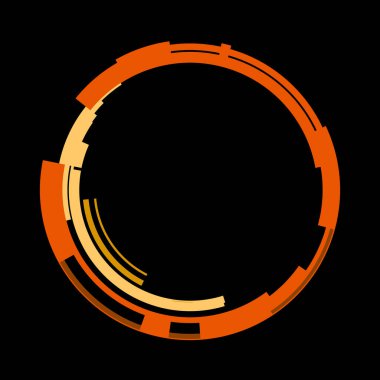 Fütürist dairesel gövde arayüzü elementi. Soyut çember geometrik arkaplan. Dijital teknolojinin grafiksel çizimi.