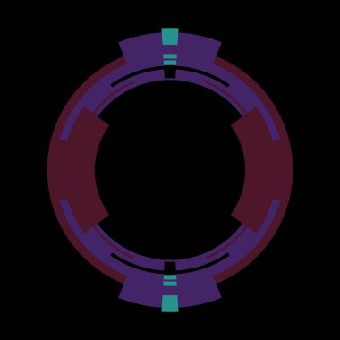 Fütürist dairesel gövde arayüzü elementi. Soyut çember geometrik arkaplan. Dijital teknolojinin grafiksel çizimi.