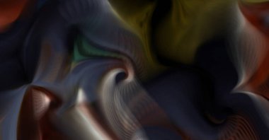 Hareketli girdapların soyut çizimi. Titreşimli renkli kıvrımların dönen akışı. Kıvrımlı ve kıvrımlı arka plan ve çizgiler. Garip duvar kâğıdı tasarımı. Dalgalanma arkaplanı.