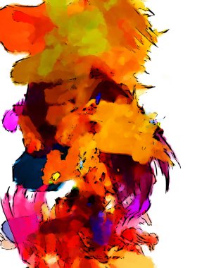 Mürekkep ve fosforlu kalemler yaratıcı çizimler. Beyaz arka planda boyama. El çizimi soyut renk dokuları. Poster, kart, davetiye, pankart, broşür, broşür için tasarım. Boyalı fırça darbeleri