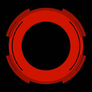 Fütürist dairesel gövde arayüzü elementi. Soyut çember geometrik arkaplan. Dijital teknolojinin grafiksel çizimi.