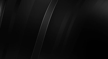 Siyah kıvrımlı yüzey. 3 boyutlu illüstrasyon. Soyut fütüristik geçmiş. Minimalist geometrik kapak tasarımı. Çarpık siyah çizgiler. Lüks dokuma duvar kağıdı. Zarif arkaplan.