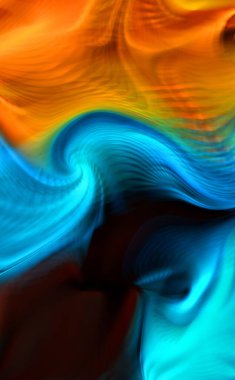 Hareketli girdapların soyut çizimi. Titreşimli renkli kıvrımların dönen akışı. Kıvrımlı ve kıvrımlı arka plan ve çizgiler. Garip duvar kâğıdı tasarımı. Dalgalanma arkaplanı.