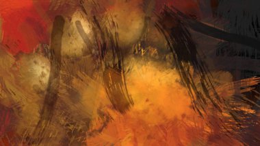 Soyut arkaplanda pürüzlü fırça darbeleri. Fırça boyası. Renkli boya darbeleri. Eşsiz duvar sanatı. Tuvaldeki modern sanat. Renkli çağdaş sanat eserleri.