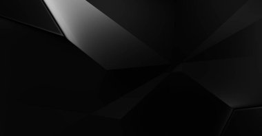 Lüks minimalist tasarım. Fütürist şablon. Karanlık elementleri olan birinci sınıf soyut duvar kâğıdı. Zarif bir zemin. Siyah üç boyutlu geometrik arkaplan. Poster, broşür, sunum için tasarım.