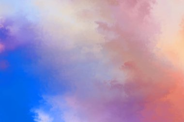 Modern fırça darbeleri. Poster, duvar sanatı, afiş, kart, kitap kapağı veya ambalaj için rahatlatıcı kompozisyonun yumuşak renkli çizimi. Pastel renklerle suluboya. 