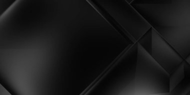 Siyah üç boyutlu geometrik arkaplan. Moda lüks minimalist tasarım. Geometrik şablon. Karanlık elementleri olan birinci sınıf soyut duvar kâğıdı. Poster, broşür, sunum, web sitesi için özel tasarım.