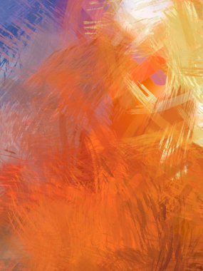 Soyut arkaplanda pürüzlü fırça darbeleri. Fırça boyası. Renkli boya darbeleri. Eşsiz duvar sanatı. Tuvaldeki modern sanat. Renkli çağdaş sanat eserleri.