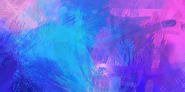 Soyut arkaplanda pürüzlü fırça darbeleri. Fırça boyası. Renkli boya darbeleri. Eşsiz duvar sanatı. Tuvaldeki modern sanat. Renkli çağdaş sanat eserleri.