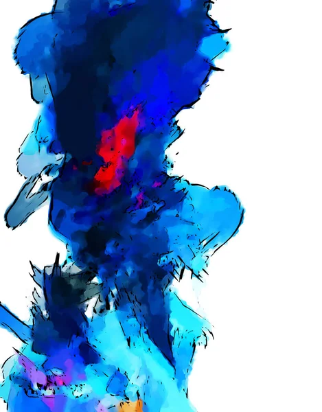 Mürekkep ve fosforlu kalemler yaratıcı çizimler. Beyaz arka planda boyama. El çizimi soyut renk dokuları. Poster, kart, davetiye, pankart, broşür, broşür için tasarım. Boyalı fırça darbeleri