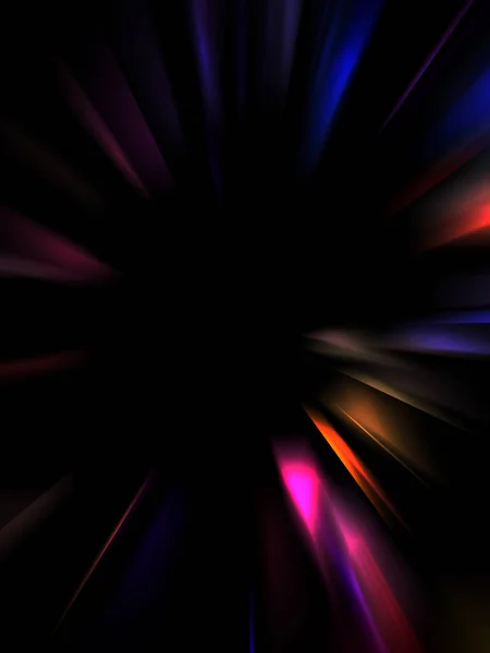 Dynamic Rays Light Isolated Black Background Graphic Illustration Glowing Colorful — ストック写真