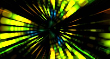 Siyah arkaplanda dönen ışık gösterisi. Lüks çizgiler. Parlak kıvrımlı duvar kağıdı. Uzay tüneli. Dönen ışık çemberi ya da maytap izi. Parlak konsept çizimi.