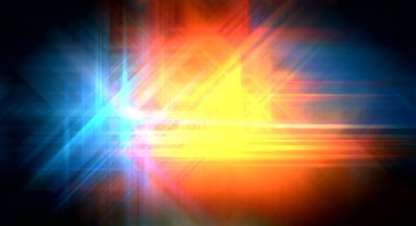 Parlak prizma arayüzü elementi. Soyut alevli geometrik arkaplan. Dijital teknolojinin grafiksel çizimi.