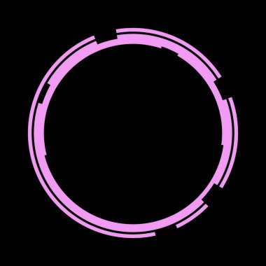 Fütürist dairesel gövde arayüzü elementi. Soyut çember geometrik arkaplan. Dijital teknolojinin grafiksel çizimi.