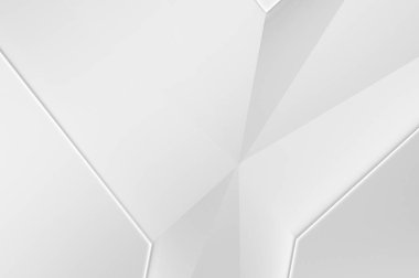 Beyaz 3d geometrik arka plan. Fütürist şablon. Karanlık elementleri olan birinci sınıf soyut duvar kâğıdı. Zarif bir zemin. Lüks minimalist tasarım. Poster, broşür, sunum için tasarım.