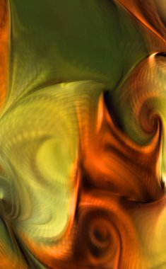 Hareketli girdapların soyut çizimi. Titreşimli renkli kıvrımların dönen akışı. Kıvrımlı ve kıvrımlı arka plan ve çizgiler. Garip duvar kâğıdı tasarımı. Dalgalanma arkaplanı.