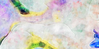 Kova desenli illüstrasyon. Çağdaş ve modern doku. Soyut renk boyama arka planı. Yaratıcı ve sanatsal duvar kağıdı. Fırçalanmış şekilleri ve lekeleri olan sanatsal duvar..