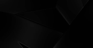 Lüks minimalist tasarım. Fütürist şablon. Karanlık elementleri olan birinci sınıf soyut duvar kâğıdı. Zarif bir zemin. Siyah üç boyutlu geometrik arkaplan. Poster, broşür, sunum için tasarım.
