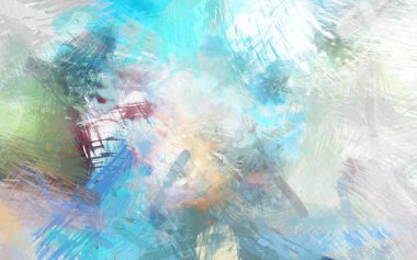 Soyut arkaplanda pürüzlü fırça darbeleri. Fırça boyası. Renkli boya darbeleri. Eşsiz duvar sanatı. Tuvaldeki modern sanat. Renkli çağdaş sanat eserleri.