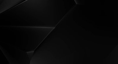 Lüks minimalist tasarım. Fütürist şablon. Karanlık elementleri olan birinci sınıf soyut duvar kâğıdı. Zarif bir zemin. Siyah üç boyutlu geometrik arkaplan. Poster, broşür, sunum için tasarım.