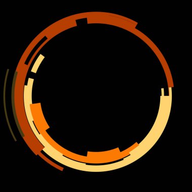 Fütürist dairesel gövde arayüzü elementi. Soyut çember geometrik arkaplan. Dijital teknolojinin grafiksel çizimi.