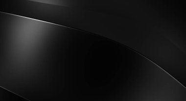 Siyah kıvrımlı yüzey. 3 boyutlu illüstrasyon. Soyut fütüristik geçmiş. Minimalist geometrik kapak tasarımı. Çarpık siyah çizgiler. Lüks dokuma duvar kağıdı. Zarif arkaplan.