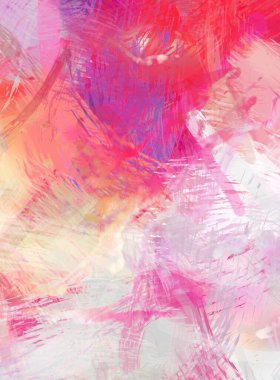 Soyut arkaplanda pürüzlü fırça darbeleri. Fırça boyası. Renkli boya darbeleri. Eşsiz duvar sanatı. Tuvaldeki modern sanat. Renkli çağdaş sanat eserleri.