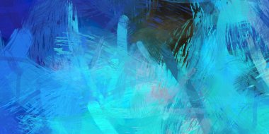 Soyut arkaplanda pürüzlü fırça darbeleri. Fırça boyası. Renkli boya darbeleri. Eşsiz duvar sanatı. Tuvaldeki modern sanat. Renkli çağdaş sanat eserleri.