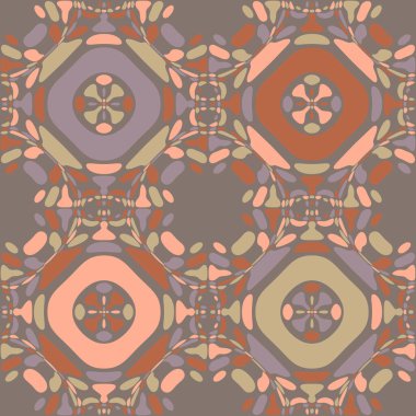 Soyut duvar kağıdı. Dekoratif hippi fayansları. Sanatsal arka plan. Yaratıcı karalama sanatı farklı şekil ve dokulara sahip kusursuz desen. Kolaj.