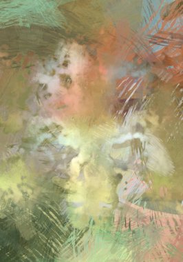 Soyut arkaplanda pürüzlü fırça darbeleri. Fırça boyası. Renkli boya darbeleri. Eşsiz duvar sanatı. Tuvaldeki modern sanat. Renkli çağdaş sanat eserleri.