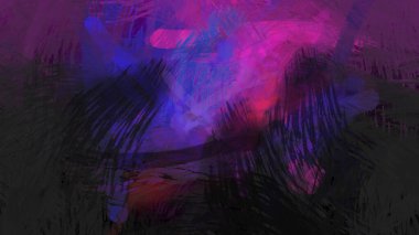 Soyut arkaplanda pürüzlü fırça darbeleri. Fırça boyası. Renkli boya darbeleri. Eşsiz duvar sanatı. Tuvaldeki modern sanat. Renkli çağdaş sanat eserleri.