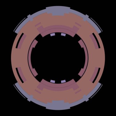 Fütürist dairesel gövde arayüzü elementi. Soyut çember geometrik arkaplan. Dijital teknolojinin grafiksel çizimi.