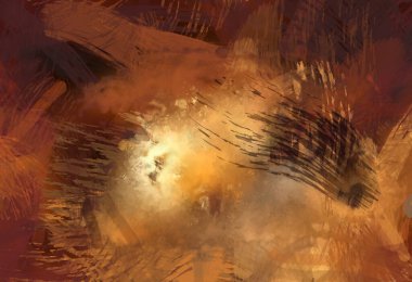 Soyut arkaplanda pürüzlü fırça darbeleri. Fırça boyası. Renkli boya darbeleri. Eşsiz duvar sanatı. Tuvaldeki modern sanat. Renkli çağdaş sanat eserleri.