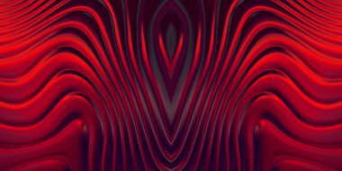 Renkli dalgalı yansıtıcı duvar kağıdının üç boyutlu çizimi. Duvar kağıdı, afiş, arkaplan, kart, kitap kapağı veya web sitesi için grafiksel illüstrasyon. Soyut parlak arkaplan.