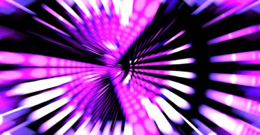 Siyah arkaplanda dönen ışık gösterisi. Lüks çizgiler. Parlak kıvrımlı duvar kağıdı. Uzay tüneli. Dönen ışık çemberi ya da maytap izi. Parlak konsept çizimi.