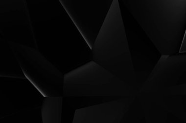 Lüks minimalist tasarım. Fütürist şablon. Karanlık elementleri olan birinci sınıf soyut duvar kâğıdı. Zarif bir zemin. Siyah üç boyutlu geometrik arkaplan. Poster, broşür, sunum için tasarım.