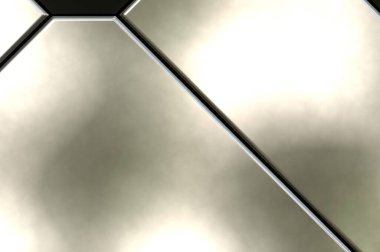 Üç boyutlu metalik doku. Uzay gemisi desenli yüzey. Aydınlık ve karanlık paneller. Fütürist soyut duvar kağıdı. Geometrik teknolojik yansıtıcı arkaplan.