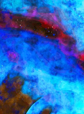 Kova desenli illüstrasyon. Çağdaş ve modern doku. Soyut renk boyama arka planı. Yaratıcı ve sanatsal duvar kağıdı. Fırçalanmış şekilleri ve lekeleri olan sanatsal duvar..