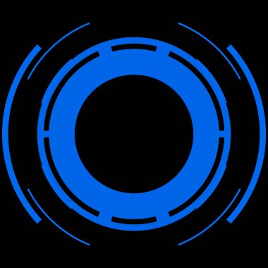 Fütürist dairesel gövde arayüzü elementi. Soyut çember geometrik arkaplan. Dijital teknolojinin grafiksel çizimi.