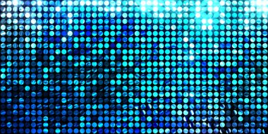 Parlayan ışıklar siyah arka planda parti izleri. Sahne veya stadyum ışıklarının dijital illüstrasyonu. Parlak desenli duvar kağıdı. Sahne ışıkları ile renkli ışıkların ihtişamlı arkaplanı.