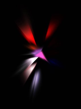 Parlayan ışıkları hareket ettirmenin havalı arka planı. Tasarımınız için canlı renkli bir portal şablonu. Işık ışınları ve hareket halindeki ışıldayan parçacıklar bir solucan deliği şekli oluşturuyor..