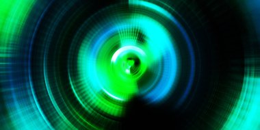 Parlayan neon ışıkları. Parlak sunum tasarım şablonu. Fotoğraf makinesi konsepti. Soyut arkaplan. Dönen ışık ışınları. Hareketli kavramsal duvar kağıdı. Grafik dijital illüstrasyon. 