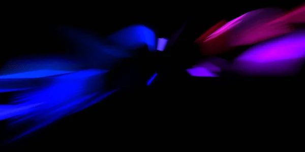 能量迸发出美丽而生动的色彩 在黑色背景上隔离的动态光线 彩色发光粒子的图形2D图解 Shiny设计模板 — 图库照片