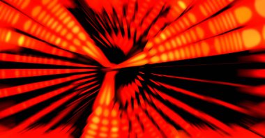 Siyah arkaplanda dönen ışık gösterisi. Lüks çizgiler. Parlak kıvrımlı duvar kağıdı. Uzay tüneli. Dönen ışık çemberi ya da maytap izi. Parlak konsept çizimi.