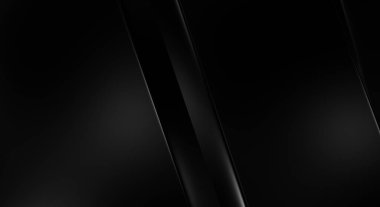 Geometrik katmanlı 3 boyutlu siyah arkaplan. Soyut koyu fütüristik duvar kağıdı. Zarif, parlak çizgili arka plan. Poster, broşür, sunum ve web sitesi için geometrik şablon tasarımı.