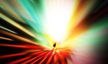 Siyah zemin üzerinde ışık parçacığı izleri. Parlayan parçacıkları ve çizgileri olan ışık patlaması yıldızı. Güzel hareketli soyut ışınlar duvar kağıdı. Renkli Patlama grafiği. Işık ışınlarının patlaması. 