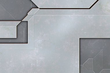 Katmanlı paneller. Fütürist soyut duvar kağıdı. Geometrik teknolojik yansıtıcı arka plan 3D metalik doku. Uzay gemisi desen yüzeyi.