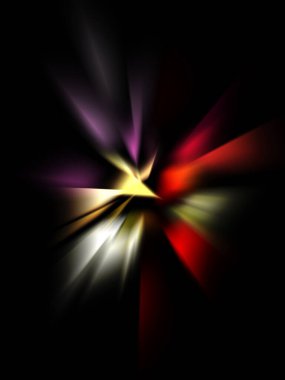 Parlayan ışıkları hareket ettirmenin havalı arka planı. Tasarımınız için canlı renkli bir portal şablonu. Işık ışınları ve hareket halindeki ışıldayan parçacıklar bir solucan deliği şekli oluşturuyor..