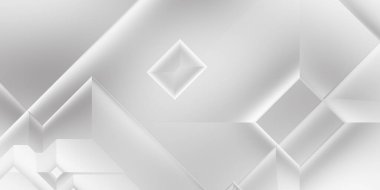 Beyaz 3d geometrik arka plan. Karanlık elementleri olan birinci sınıf soyut duvar kâğıdı. Poster, broşür, sunum ve web sitesi için özel tasarım. Moda lüks minimalist tasarım. Geometrik şablon. 