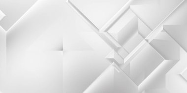 Beyaz 3d geometrik arka plan. Karanlık elementleri olan birinci sınıf soyut duvar kâğıdı. Poster, broşür, sunum ve web sitesi için özel tasarım. Moda lüks minimalist tasarım. Geometrik şablon. 